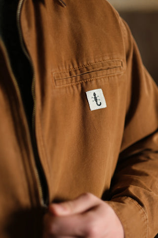 100% Cotton Zip-Up Denim Jacket with Corduroy Collar