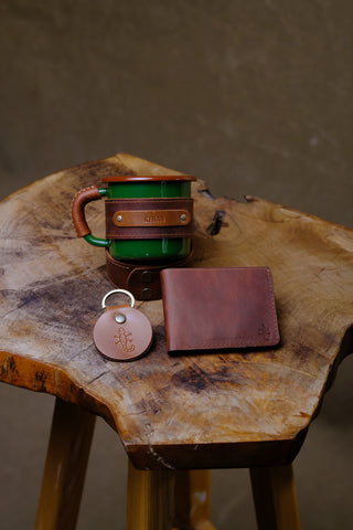 Enamel Mug, Wallet & Keychain Gift Set