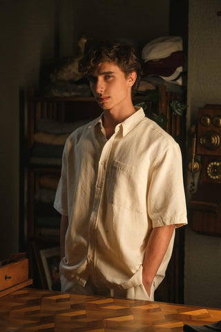 Men's Linen Shirt & Shorts Set