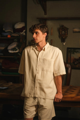 Men's Linen Shirt & Shorts Set