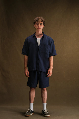 Men's Linen Shirt & Shorts Set