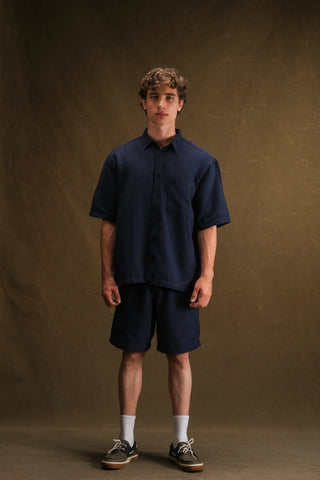 Men's Linen Shirt & Shorts Set