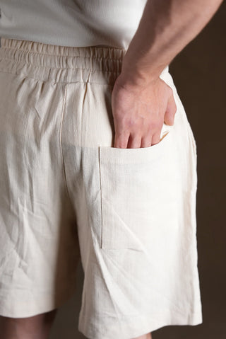 Men's Linen Shorts | Elastic Waist