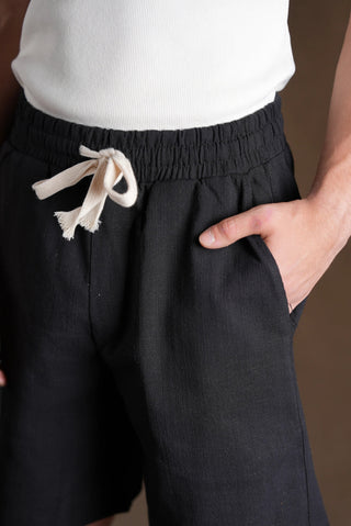 Men's Linen Shorts | Elastic Waist