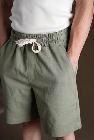 Men's Linen Shorts | Elastic Waist