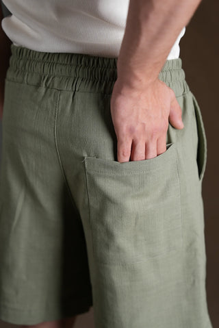 Men's Linen Shorts | Elastic Waist