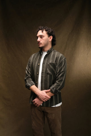 Heavyweight Striped Cotton Flannel Shirt