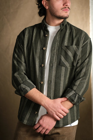 Heavyweight Striped Cotton Flannel Shirt