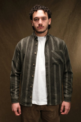Heavyweight Striped Cotton Flannel Shirt