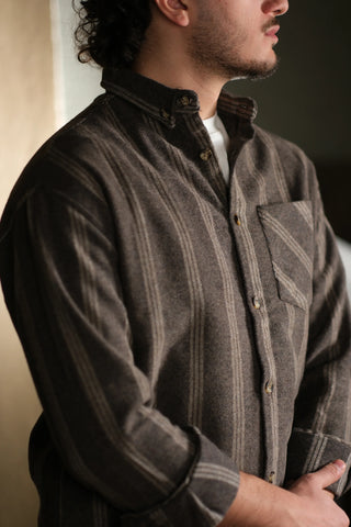 Heavyweight Striped Cotton Flannel Shirt