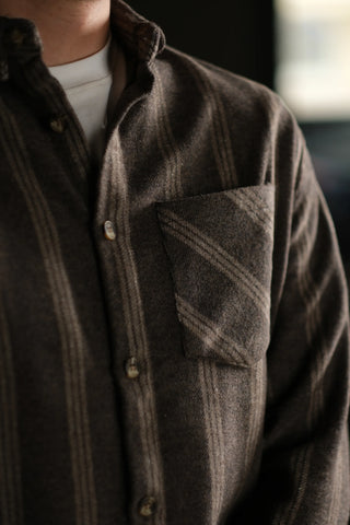 Heavyweight Striped Cotton Flannel Shirt