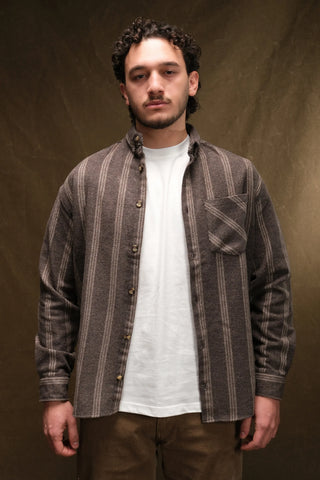 Heavyweight Striped Cotton Flannel Shirt