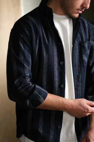 Heavyweight Striped Cotton Flannel Shirt