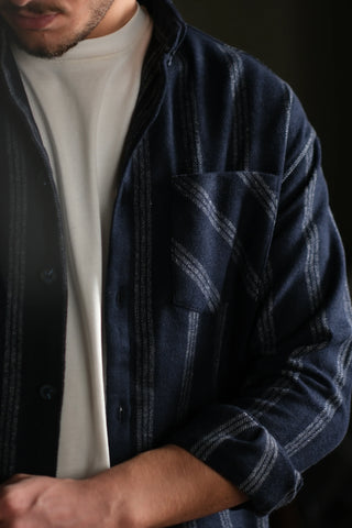 Heavyweight Striped Cotton Flannel Shirt