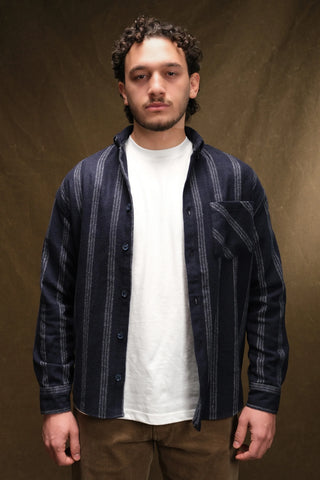 Heavyweight Striped Cotton Flannel Shirt