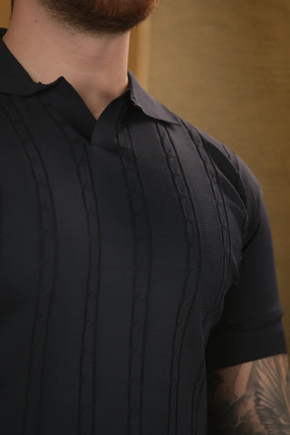 Polo Collar Knit Men's T-Shirt | Regular Fit