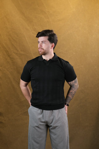 Polo Collar Knit Men's T-Shirt | Regular Fit