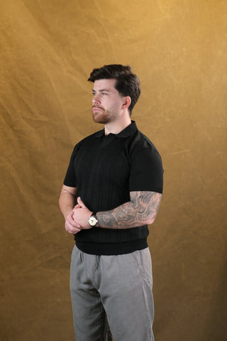 Polo Collar Knit Men's T-Shirt | Regular Fit