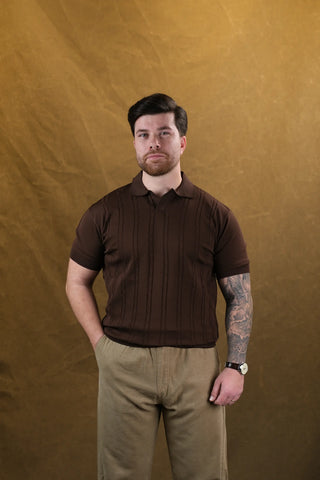 Polo Collar Knit Men's T-Shirt | Regular Fit