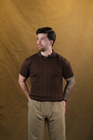 Polo Collar Knit Men's T-Shirt | Regular Fit