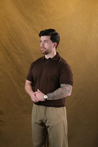 Polo Collar Knit Men's T-Shirt | Regular Fit