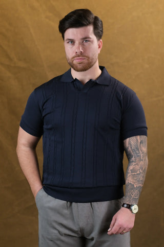 Polo Collar Knit Men's T-Shirt | Regular Fit