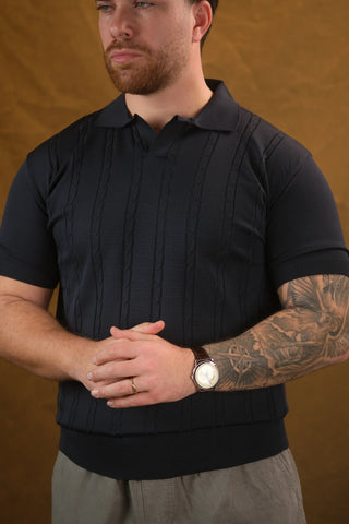 Polo Collar Knit Men's T-Shirt | Regular Fit