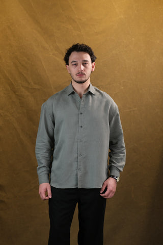 Self-Striped Fine-Woven Men's Shirt | Regular Fit
