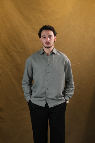 Self-Striped Fine-Woven Men's Shirt | Regular Fit