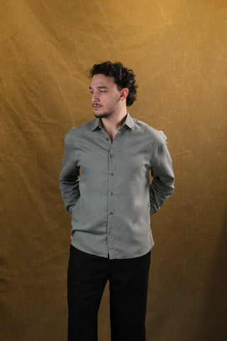 Self-Striped Fine-Woven Men's Shirt | Regular Fit