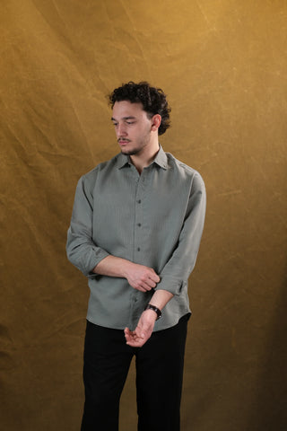 Self-Striped Fine-Woven Men's Shirt | Regular Fit