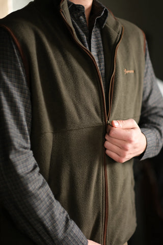 Semender Fully Lined Zip-Up Fleece Vest with Stand Collar