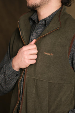 Semender Fully Lined Zip-Up Fleece Vest with Stand Collar
