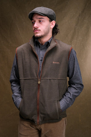 Semender Fully Lined Zip-Up Fleece Vest with Stand Collar