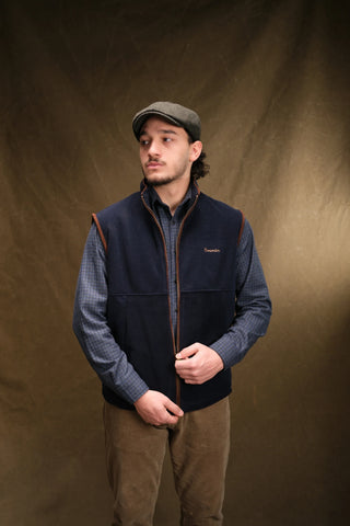 Semender Fully Lined Zip-Up Fleece Vest with Stand Collar