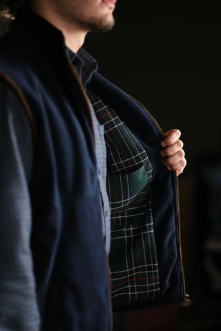 Semender Fully Lined Zip-Up Fleece Vest with Stand Collar