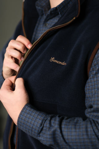 Semender Fully Lined Zip-Up Fleece Vest with Stand Collar