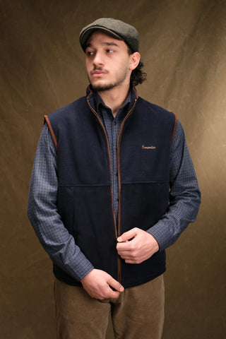 Semender Fully Lined Zip-Up Fleece Vest with Stand Collar