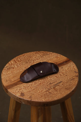 Snap-Closure Leather Glasses Case