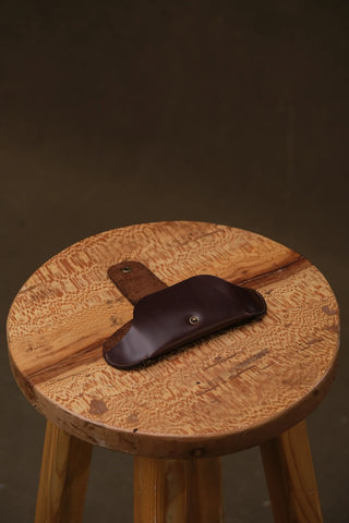 Snap-Closure Leather Glasses Case