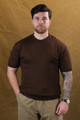 Striped Knit Men's T-Shirt | Crew Neck