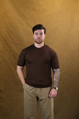 Striped Knit Men's T-Shirt | Crew Neck