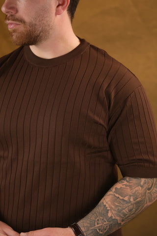 Striped Knit Men's T-Shirt | Crew Neck