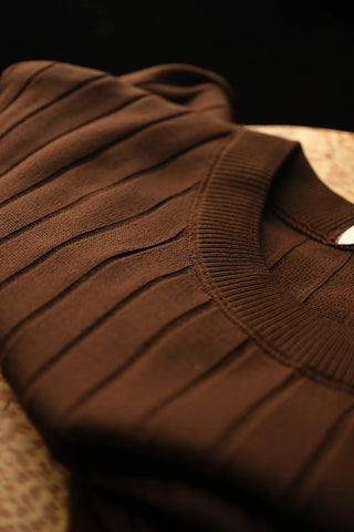 Striped Knit Men's T-Shirt | Crew Neck