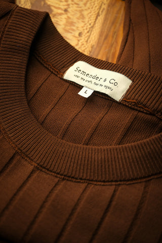 Striped Knit Men's T-Shirt | Crew Neck