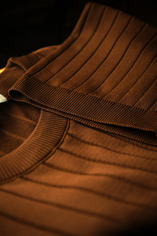 Striped Knit Men's T-Shirt | Crew Neck