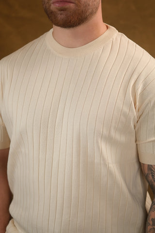Striped Knit Men's T-Shirt | Crew Neck
