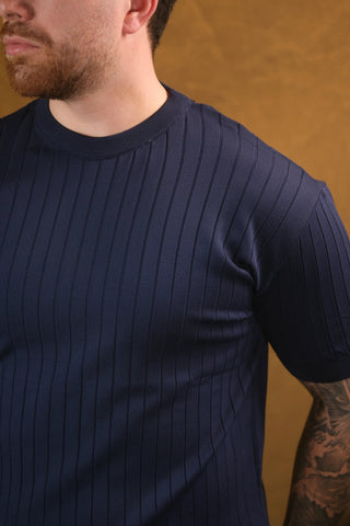 Striped Knit Men's T-Shirt | Crew Neck