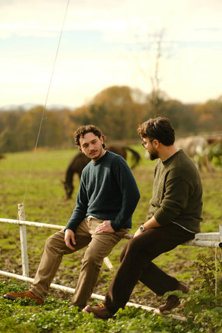 Wool-Blend Crew Neck Heavy Knit Sweater