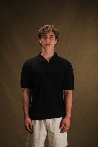 Textured Half-Zip Polo Men's T-Shirt | Regular Fit